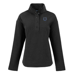 Indianapolis Colts Cutter & Buck Women's Hunts Point Eco Half-Snap Sweatshirt - Black Sweatshirts