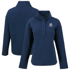 Green Bay Packers Cutter & Buck Women's Hunts Point Eco Half-Snap Sweatshirt - Navy Sweatshirts