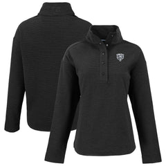 Chicago Bears Cutter & Buck Women's Hunts Point Eco Half-Snap Sweatshirt - Black Sweatshirts