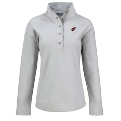 Arizona Cardinals Cutter & Buck Women's Hunts Point Eco Half-Snap Sweatshirt - Gray Sweatshirts