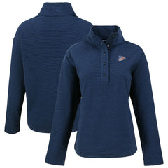 Kansas City Chiefs Cutter & Buck Women's Hunts Point Eco Half-Snap Sweatshirt - Navy Sweatshirts