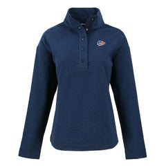 Kansas City Chiefs Cutter & Buck Women's Hunts Point Eco Half-Snap Sweatshirt - Navy Sweatshirts