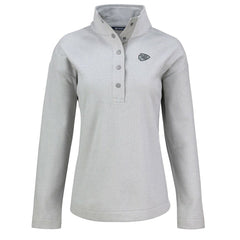 Kansas City Chiefs Cutter & Buck Women's Hunts Point Eco Half-Snap Sweatshirt - Gray Sweatshirts
