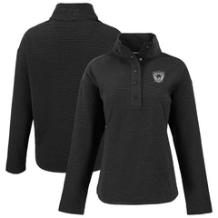 Las Vegas Raiders Cutter & Buck Women's Hunts Point Eco Half-Snap Sweatshirt - Black Sweatshirts