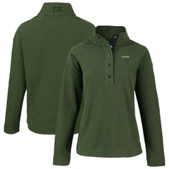 New Orleans Saints Cutter & Buck Women's Hunts Point Eco Half-Snap Sweatshirt - Green Sweatshirts