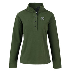 Las Vegas Raiders Cutter & Buck Women's Hunts Point Eco Half-Snap Sweatshirt - Green Sweatshirts