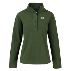 New York Giants Cutter & Buck Women's Hunts Point Eco Half-Snap Sweatshirt - Green Sweatshirts