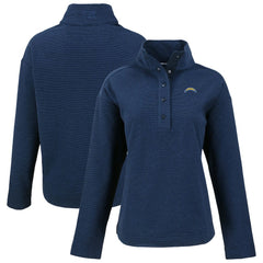 Los Angeles Chargers Cutter & Buck Women's Hunts Point Eco Half-Snap Sweatshirt - Navy Sweatshirts