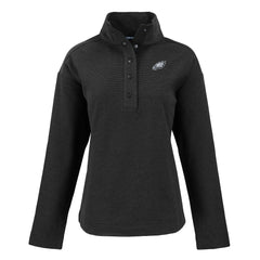 Philadelphia Eagles Cutter & Buck Women's Hunts Point Eco Half-Snap Sweatshirt - Black Sweatshirts
