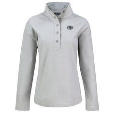 San Francisco 49ers Cutter & Buck Women's Hunts Point Eco Half-Snap Sweatshirt - Gray Sweatshirts
