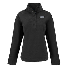 Seattle Seahawks Cutter & Buck Women's Hunts Point Eco Half-Snap Sweatshirt - Black Sweatshirts