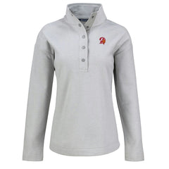 Tampa Bay Buccaneers Cutter & Buck Women's Hunts Point Eco Half-Snap Sweatshirt - Gray Sweatshirts
