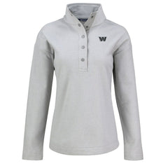 Washington Commanders Cutter & Buck Women's Hunts Point Eco Half-Snap Sweatshirt - Gray Sweatshirts