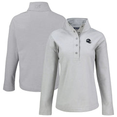 Seattle Seahawks Cutter & Buck Women's Hunts Point Eco Half-Snap Sweatshirt - Gray Sweatshirts
