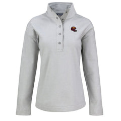 Washington Commanders Cutter & Buck Women's Hunts Point Eco Half-Snap Sweatshirt - Gray Sweatshirts
