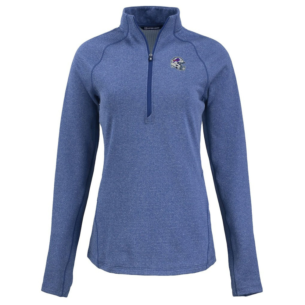 Buffalo Bills Cutter & Buck Women's Peshastin Eco Fleece Recycled Tri-Blend Raglan Half-Zip Jacket - Heather Royal Jackets