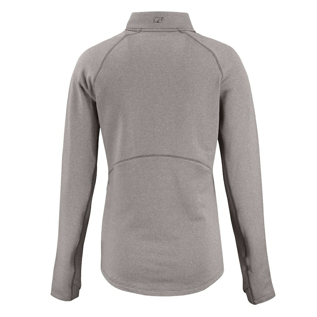 Carolina Panthers Cutter & Buck Women's Peshastin Eco Fleece Recycled Tri-Blend Raglan Half-Zip Jacket - Heather Gray Jackets