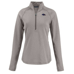 Baltimore Ravens Cutter & Buck Women's Americana Peshastin Eco Fleece Recycled Tri-Blend Raglan Half-Zip Jacket - Heather Gray Jackets