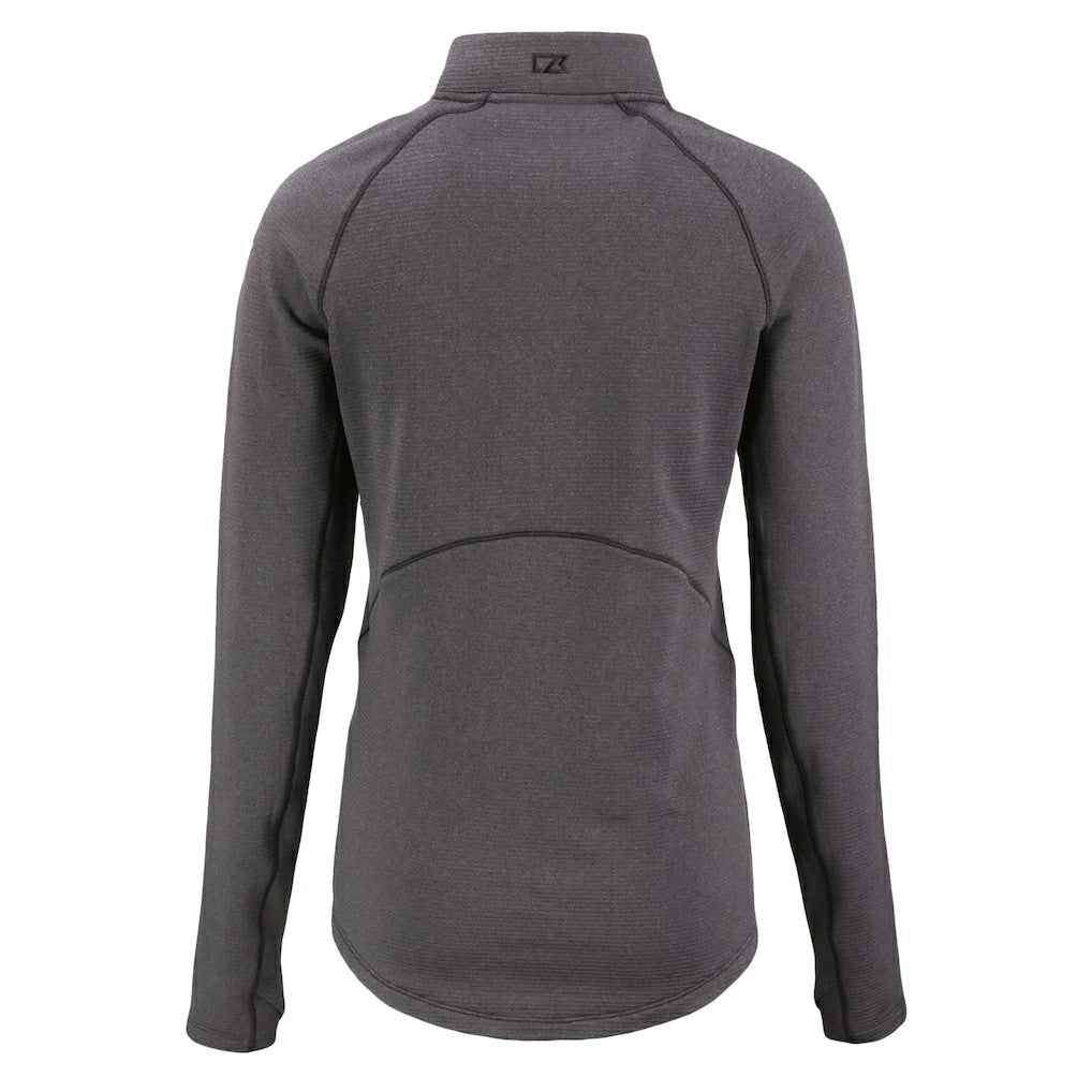 Baltimore Ravens Cutter & Buck Women's Peshastin Eco Fleece Recycled Tri-Blend Raglan Half-Zip Jacket - Heather Black Jackets