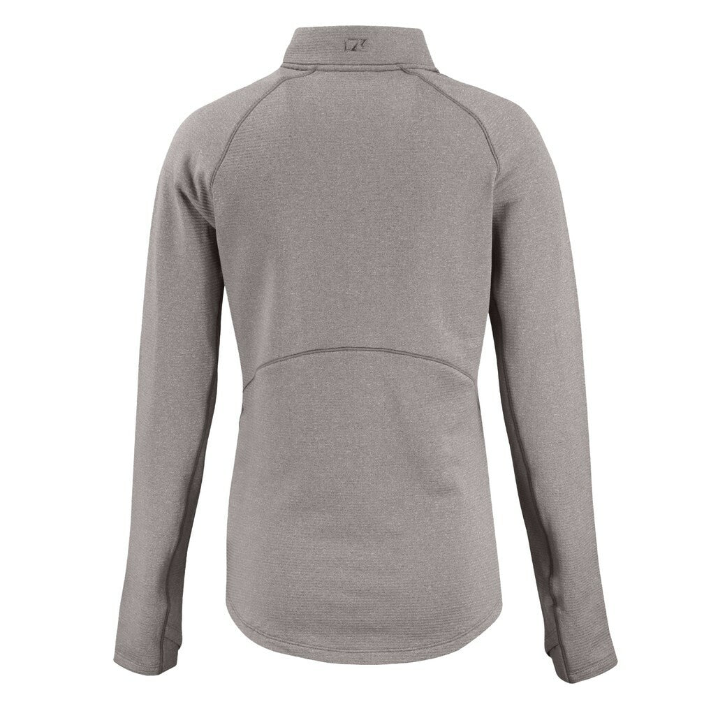 Baltimore Ravens Cutter & Buck Women's Peshastin Eco Fleece Recycled Tri-Blend Raglan Half-Zip Jacket - Heather Gray Jackets