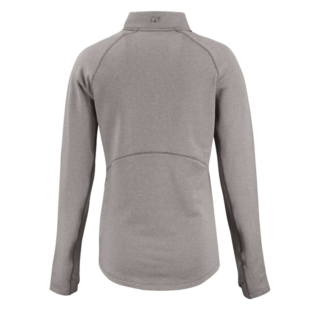 Baltimore Ravens Cutter & Buck Women's Peshastin Eco Fleece Recycled Tri-Blend Raglan Half-Zip Jacket - Heather Gray Jackets