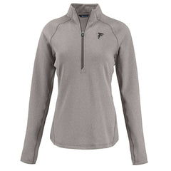 Atlanta Falcons Cutter & Buck Women's Peshastin Eco Fleece Recycled Tri-Blend Raglan Half-Zip Jacket - Heather Gray Jackets