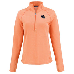 Chicago Bears Cutter & Buck Women's Peshastin Eco Fleece Recycled Tri-Blend Raglan Half-Zip Jacket - Heather Orange Jackets
