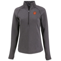 Cincinnati Bengals Cutter & Buck Women's Peshastin Eco Fleece Recycled Tri-Blend Raglan Half-Zip Jacket - Heather Black Jackets