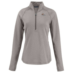 Denver Broncos Cutter & Buck Women's Peshastin Eco Fleece Recycled Tri-Blend Raglan Half-Zip Jacket - Heather Gray Jackets