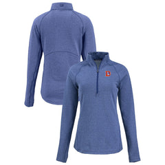 Denver Broncos Cutter & Buck Women's Peshastin Eco Fleece Recycled Tri-Blend Raglan Half-Zip Jacket - Heather Royal Jackets