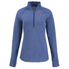 Denver Broncos Cutter & Buck Women's Peshastin Eco Fleece Recycled Tri-Blend Raglan Half-Zip Jacket - Heather Royal Jackets
