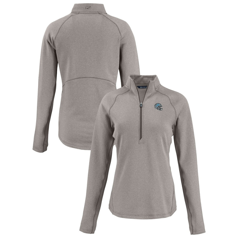 Detroit Lions Cutter & Buck Women's Peshastin Eco Fleece Recycled Tri-Blend Raglan Half-Zip Jacket - Heather Gray Jackets