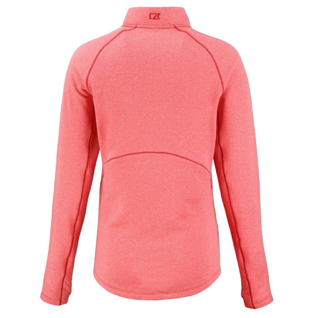 Kansas City Chiefs Cutter & Buck Women's Peshastin Eco Fleece Recycled Tri-Blend Raglan Half-Zip Jacket - Heather Red Jackets