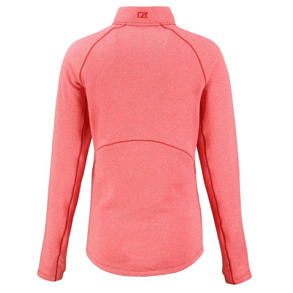 Kansas City Chiefs Cutter & Buck Women's Peshastin Eco Fleece Recycled Tri-Blend Raglan Half-Zip Jacket - Heather Red Jackets