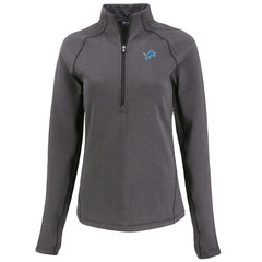 Detroit Lions Cutter & Buck Women's Peshastin Eco Fleece Recycled Tri-Blend Raglan Half-Zip Jacket - Heather Black Jackets