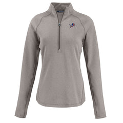 Detroit Lions Cutter & Buck Women's Americana Peshastin Eco Fleece Recycled Tri-Blend Raglan Half-Zip Jacket - Heather Gray Jackets