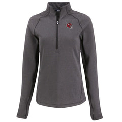 Kansas City Chiefs Cutter & Buck Women's Peshastin Eco Fleece Recycled Tri-Blend Raglan Half-Zip Jacket - Heather Black Jackets