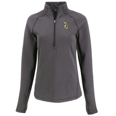 Green Bay Packers Cutter & Buck Women's Peshastin Eco Fleece Recycled Tri-Blend Raglan Half-Zip Jacket - Heather Black Jackets