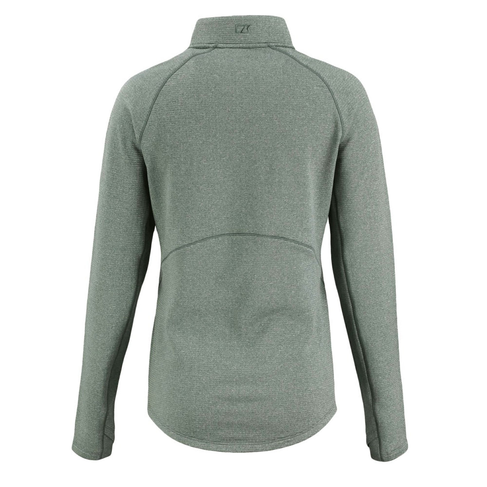 Green Bay Packers Cutter & Buck Women's Peshastin Eco Fleece Recycled Tri-Blend Raglan Half-Zip Jacket - Heather Green Jackets