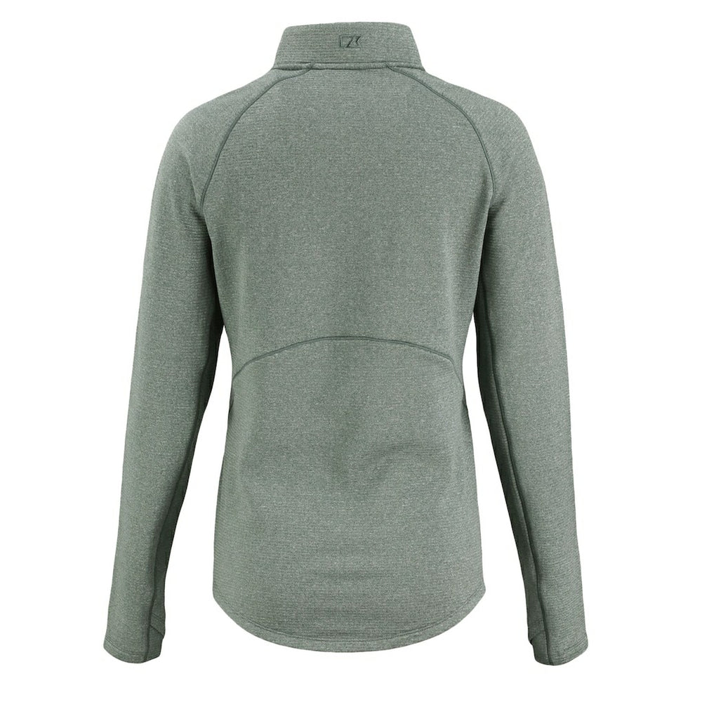 Green Bay Packers Cutter & Buck Women's Peshastin Eco Fleece Recycled Tri-Blend Raglan Half-Zip Jacket - Heather Green Jackets