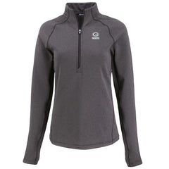 Green Bay Packers Cutter & Buck Women's Peshastin Eco Fleece Recycled Tri-Blend Raglan Half-Zip Jacket - Heather Black Jackets