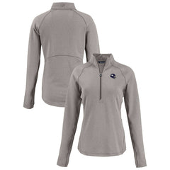 Minnesota Vikings Cutter & Buck Women's Peshastin Eco Fleece Recycled Tri-Blend Raglan Half-Zip Jacket - Heather Gray Jackets