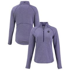 Minnesota Vikings Cutter & Buck Women's Peshastin Eco Fleece Recycled Tri-Blend Raglan Half-Zip Jacket - Heather Purple Jackets