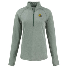 Green Bay Packers Cutter & Buck Women's Peshastin Eco Fleece Recycled Tri-Blend Raglan Half-Zip Jacket - Heather Green Jackets