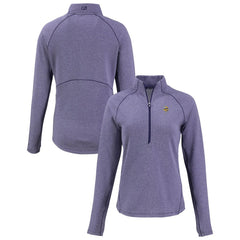 Minnesota Vikings Cutter & Buck Women's Peshastin Eco Fleece Recycled Tri-Blend Raglan Half-Zip Jacket - Heather Purple Jackets