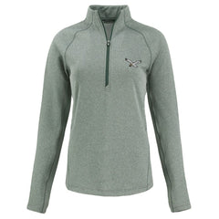 Philadelphia Eagles Cutter & Buck Women's Peshastin Eco Fleece Recycled Tri-Blend Raglan Half-Zip Jacket - Heather Kelly Green Jackets