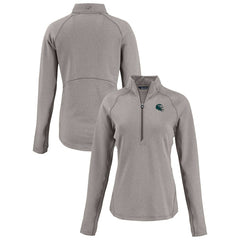 Philadelphia Eagles Cutter & Buck Women's Peshastin Eco Fleece Recycled Tri-Blend Raglan Half-Zip Jacket - Heather Gray Jackets