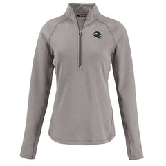 Seattle Seahawks Cutter & Buck Women's Peshastin Eco Fleece Recycled Tri-Blend Raglan Half-Zip Jacket - Heather Gray Jackets