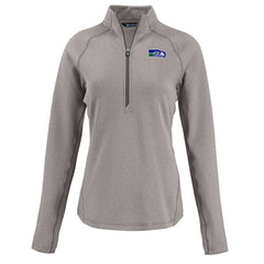 Seattle Seahawks Cutter & Buck Women's Peshastin Eco Fleece Recycled Tri-Blend Raglan Half-Zip Jacket - Heather Gray Jackets