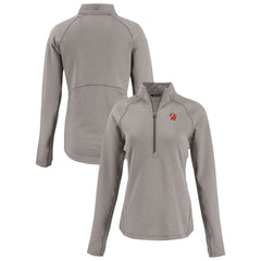 Tampa Bay Buccaneers Cutter & Buck Women's Peshastin Eco Fleece Recycled Tri-Blend Raglan Half-Zip Jacket - Heather Gray Jackets